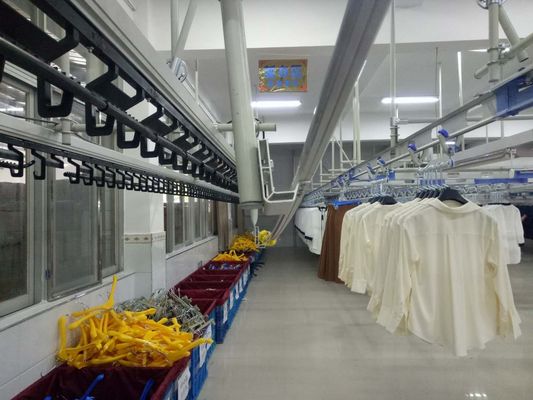 購入 チェーン輸送Ssの頭上式の衣服の掛かるシステム online manufacture